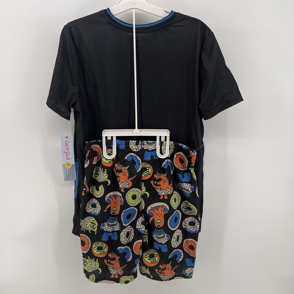 New Cat & Jack Boys 2 Pc. Pajama Set XXL (16-18) Donut Monster Shorts & Top NWT - Picture 5 of 5